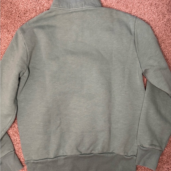 Polo by Ralph Lauren Green Half-Zip Sweater with Cream Panel and Navy Logo - Picture 6 of 7